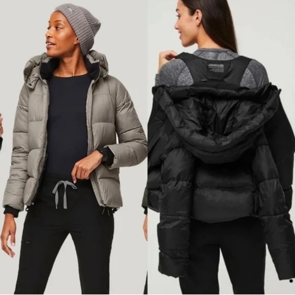 FIGS Olive Green Puffer Jacket - Picture 4 of 4